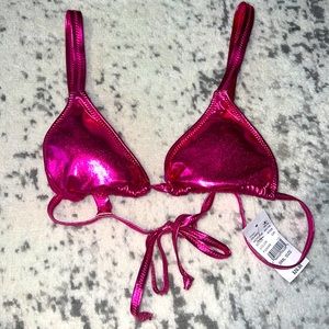 Pacsun womens metallic pink bikini top NWT- size small
